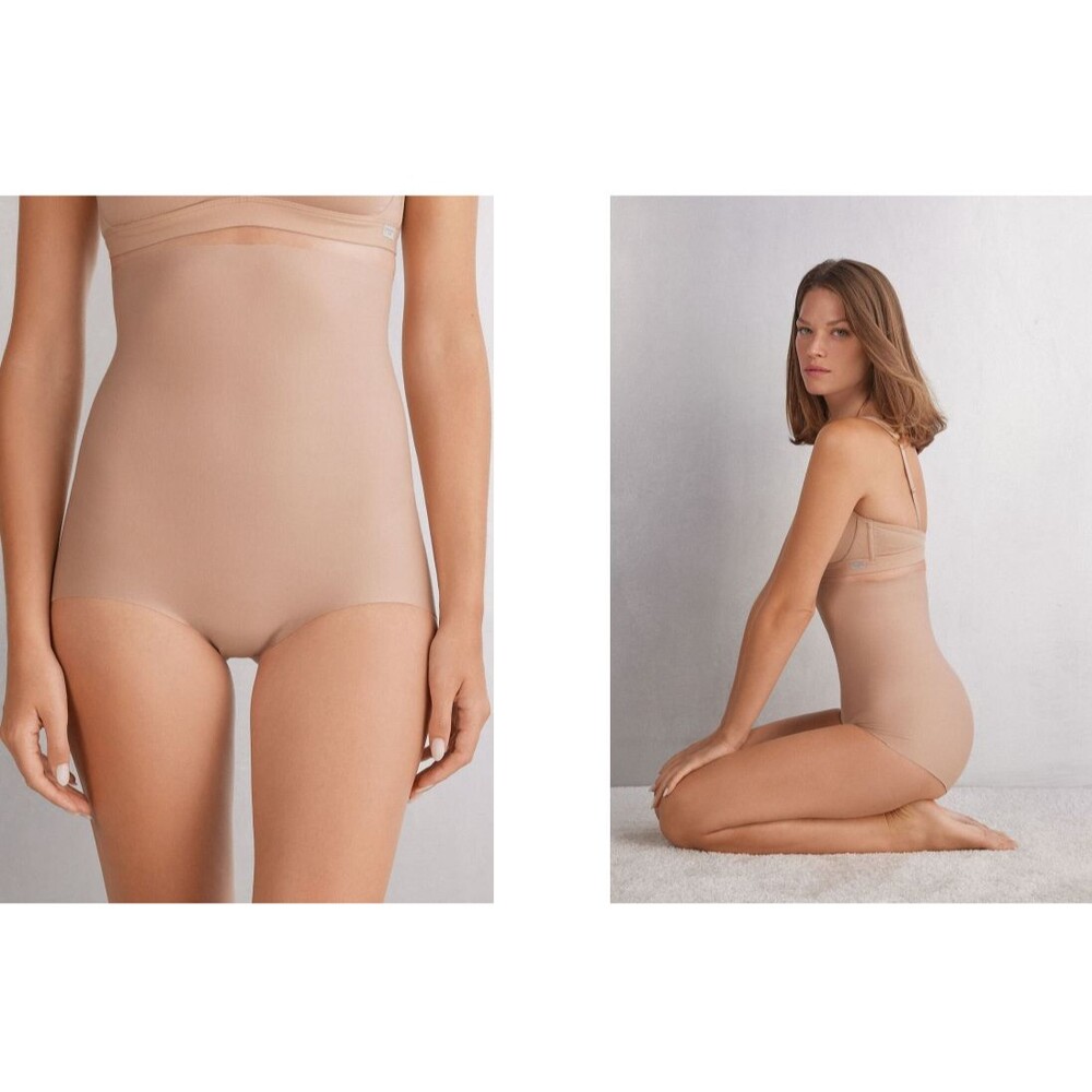 Intimissimi XXL Cotton Light Shaping High Waist Hipsters Nude Soft Beige Women